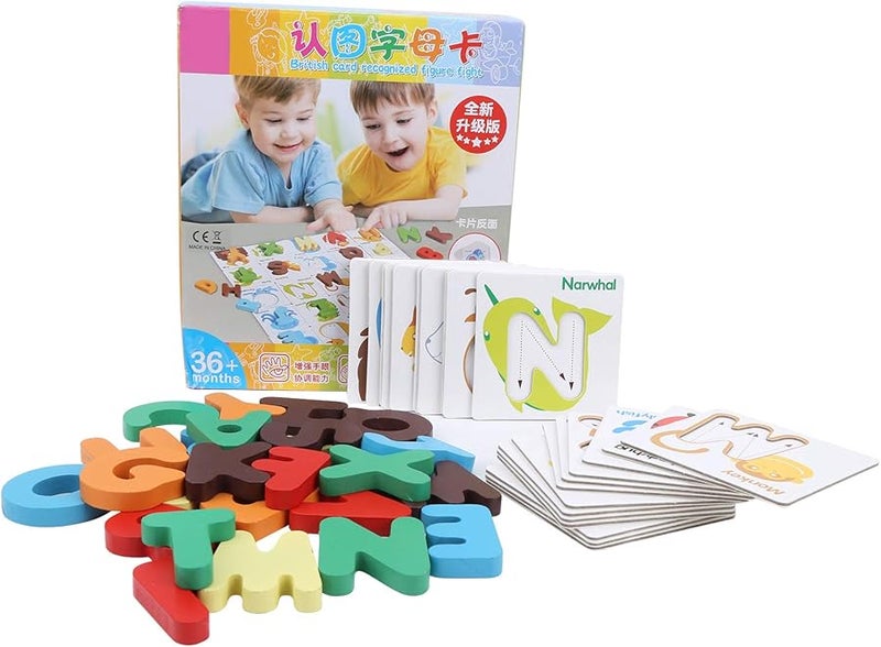 لعبة ألغاز بطاقات الحروف الأبجدية لعبة تعليمية للأطفال فوق 3 سنوات - Image 5